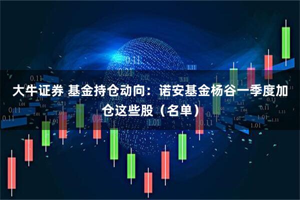 大牛证券 基金持仓动向：诺安基金杨谷一季度加仓这些股（名单）